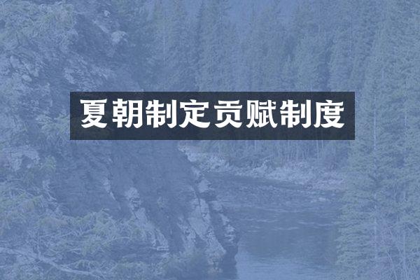 夏朝制定贡赋制度