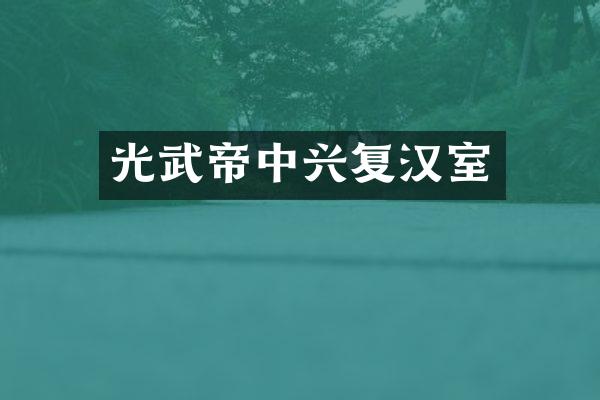 光武帝中兴复汉室