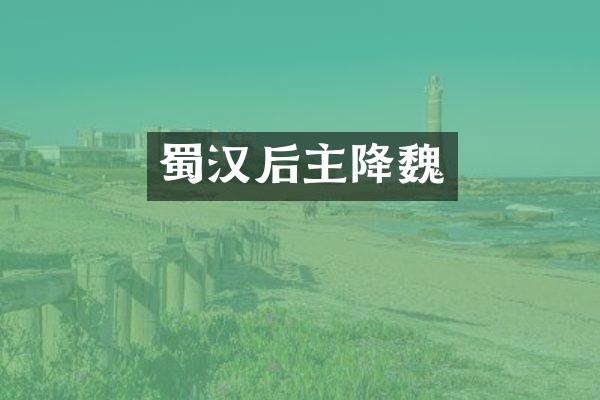 蜀汉后主降魏