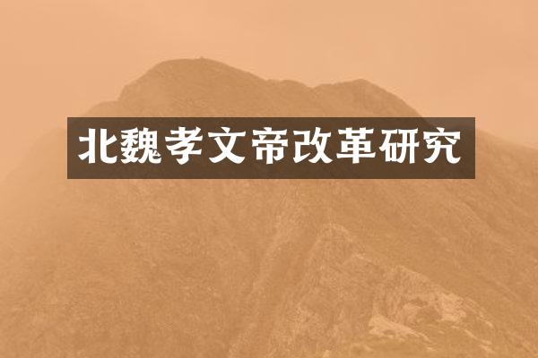 北魏孝文帝改革研究