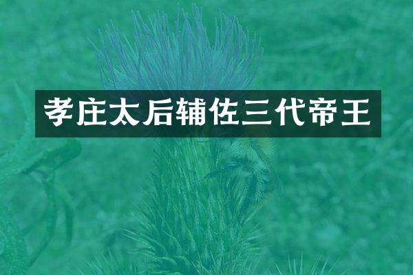 孝庄太后辅佐三代帝王