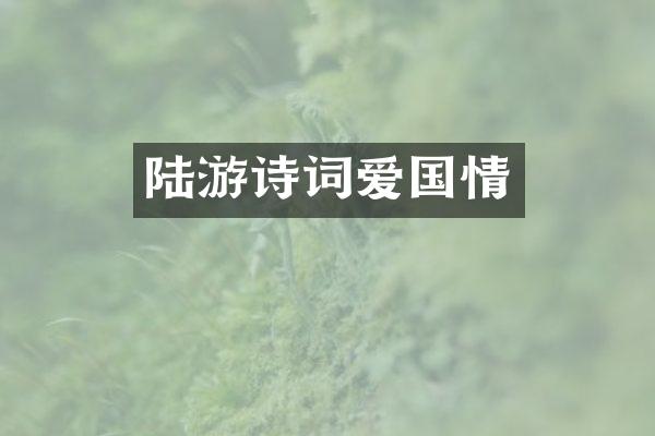 陆游诗词爱国情