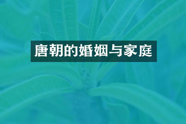 唐朝的婚姻与家庭