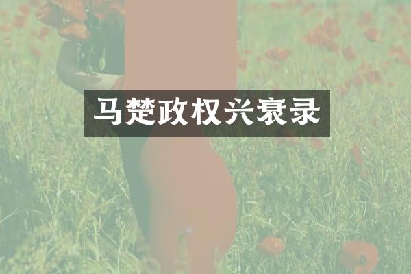 马楚政权兴衰录