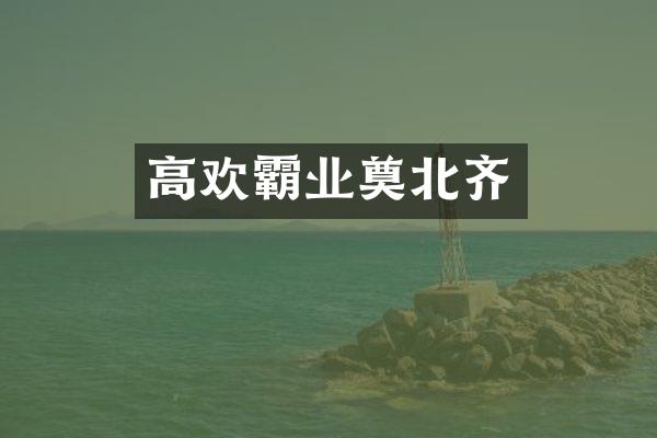 高欢霸业奠北齐