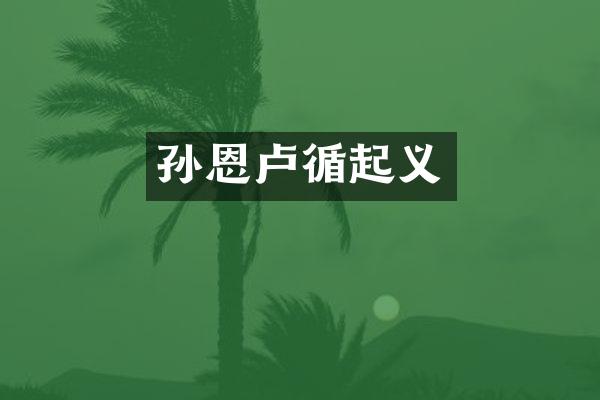 孙恩卢循起义