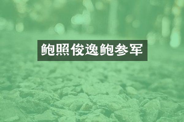鲍照俊逸鲍参军