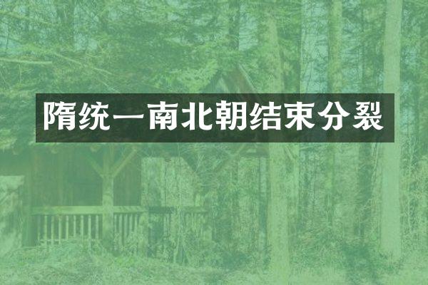 隋统一南北朝结束分裂