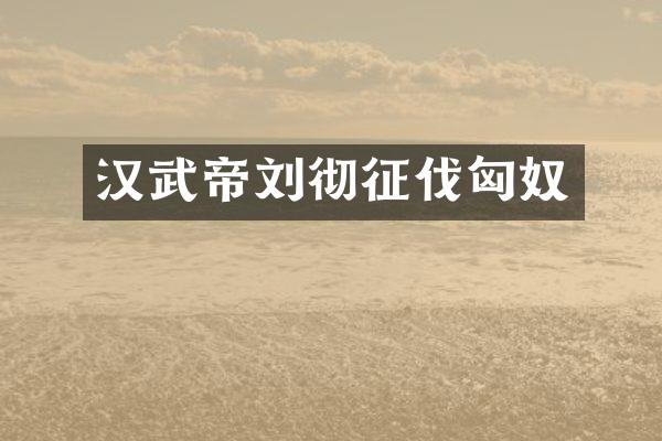 汉武帝刘彻征伐匈奴