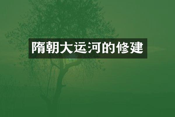 隋朝大运河的修建