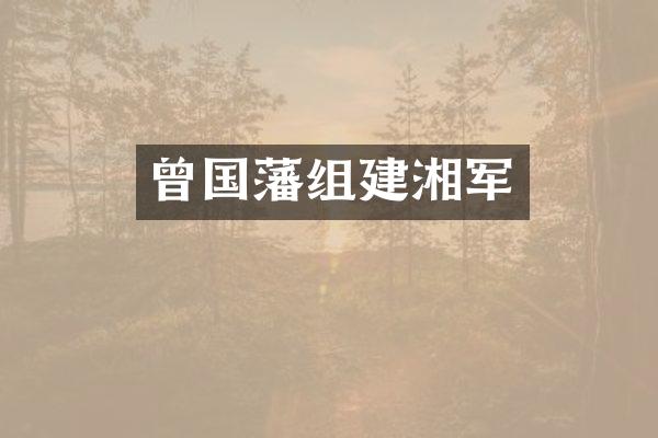 曾国藩组建湘军