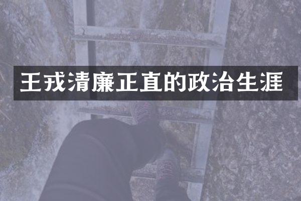 王戎清廉正直的政治生涯