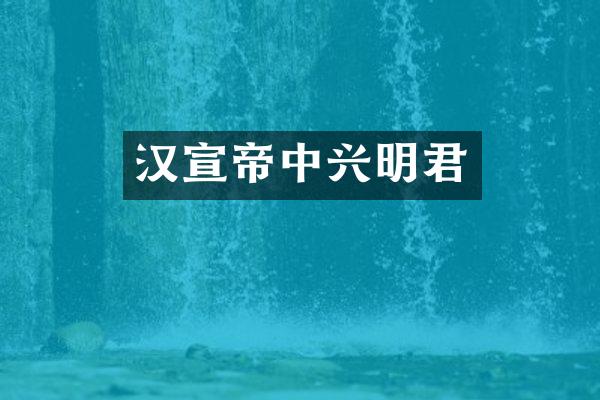 汉宣帝中兴明君