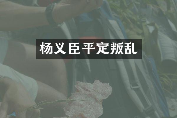 杨义臣平定叛乱