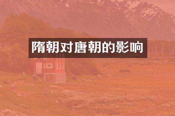 隋朝对唐朝的影响