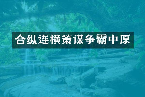合纵连横策谋争霸中原