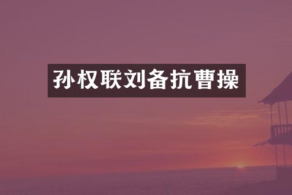 孙权联刘备抗曹操