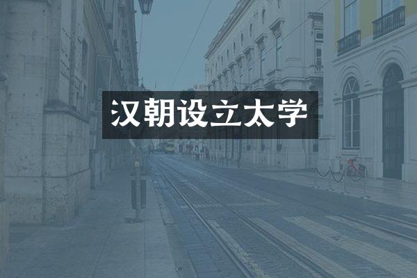 汉朝设立太学