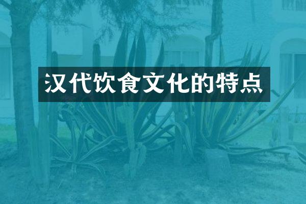 汉代饮食文化的特点