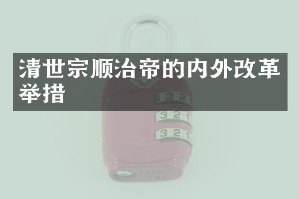 清世宗顺治帝的内外改革举措