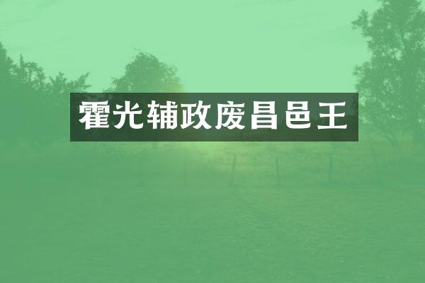 霍光辅政废昌邑王