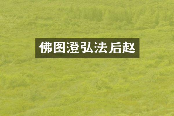 佛图澄弘法后赵