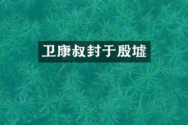 卫康叔封于殷墟