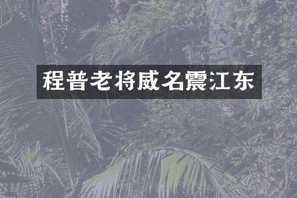 程普老将威名震江东