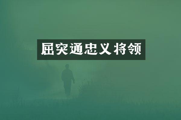 屈突通忠义将领