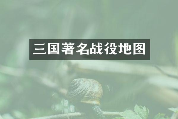 三国著名战役地图
