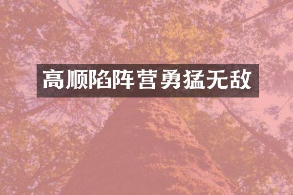 高顺陷阵营勇猛无敌