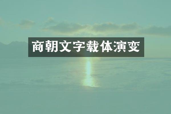 商朝文字载体演变