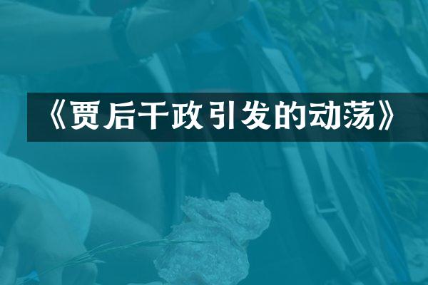 《贾后干政引发的动荡》