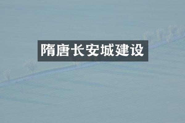 隋唐长安城建设