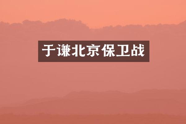 于谦北京保卫战