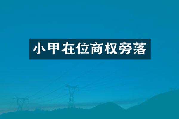 小甲在位商权旁落