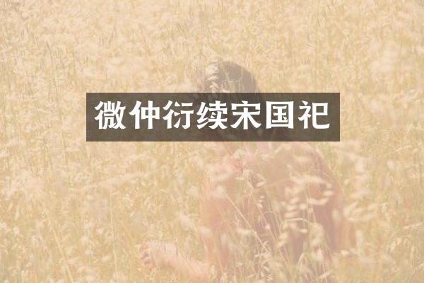微仲衍续宋国祀