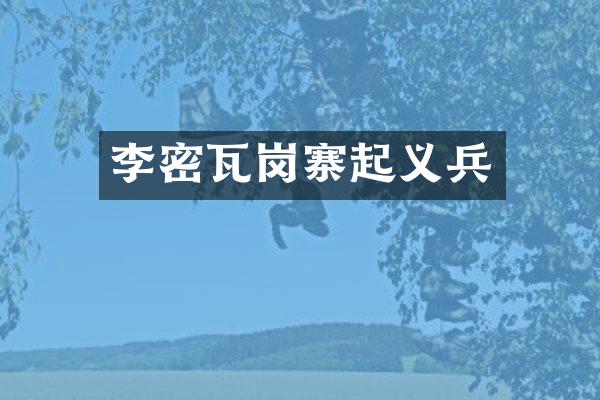 李密瓦岗寨起义兵
