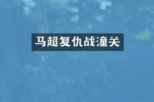 马超复仇战潼关