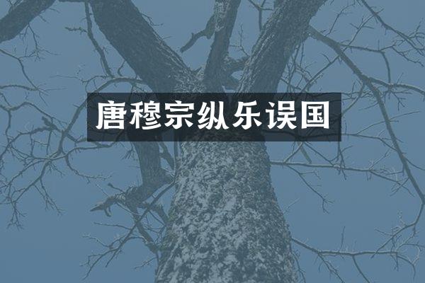 唐穆宗纵乐误国