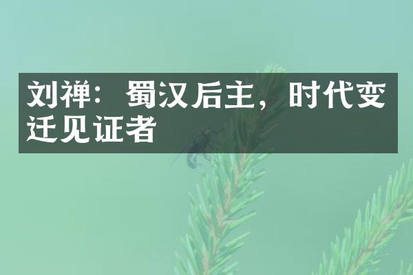 刘禅：蜀汉后主，时代变迁见证者