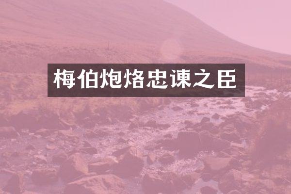 梅伯炮烙忠谏之臣