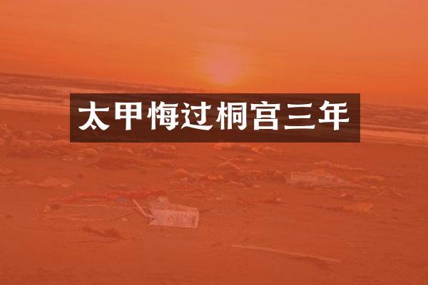 太甲悔过桐宫三年