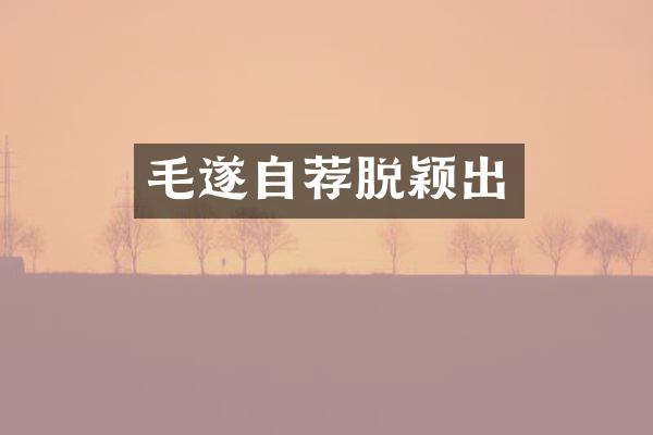 毛遂自荐脱颖出