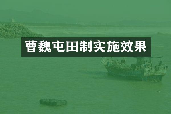 曹魏屯田制实施效果
