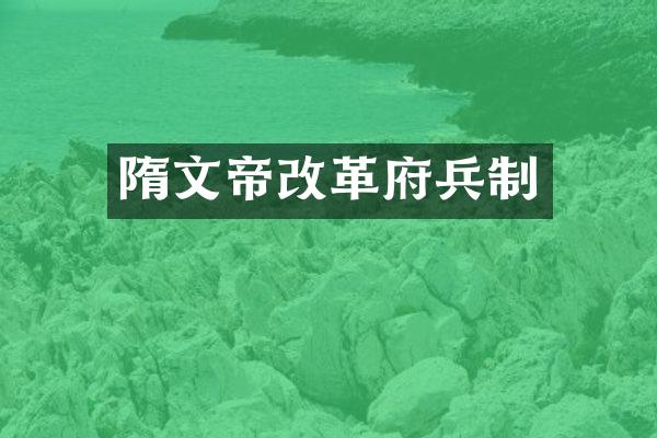 隋文帝改革府兵制