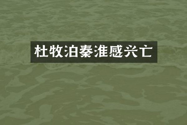 杜牧泊秦淮感兴亡