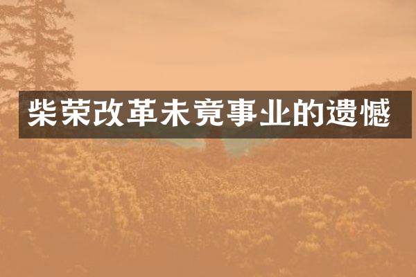 柴荣改革未竟事业的遗憾