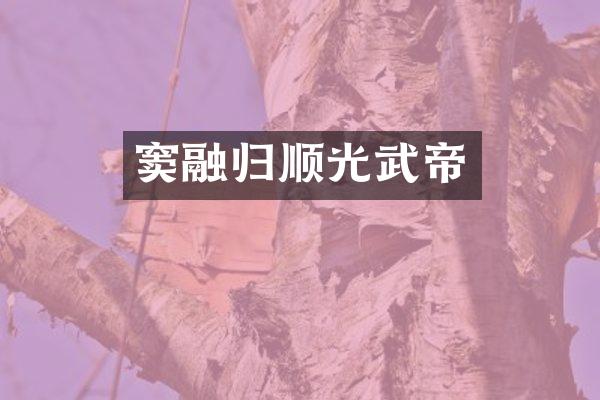 窦融归顺光武帝