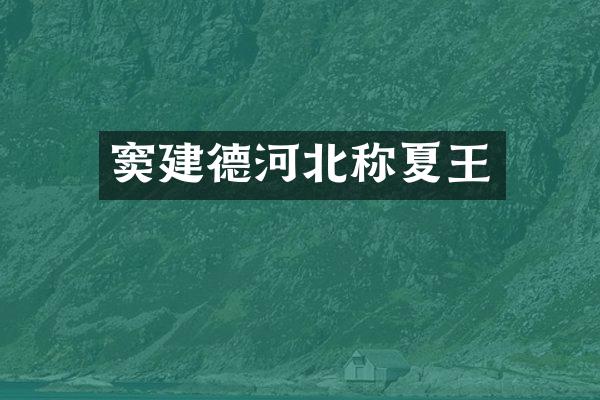 窦建德河北称夏王